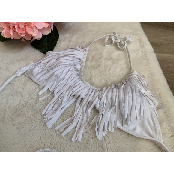 White fringe bikini top - Picture 3 of 13